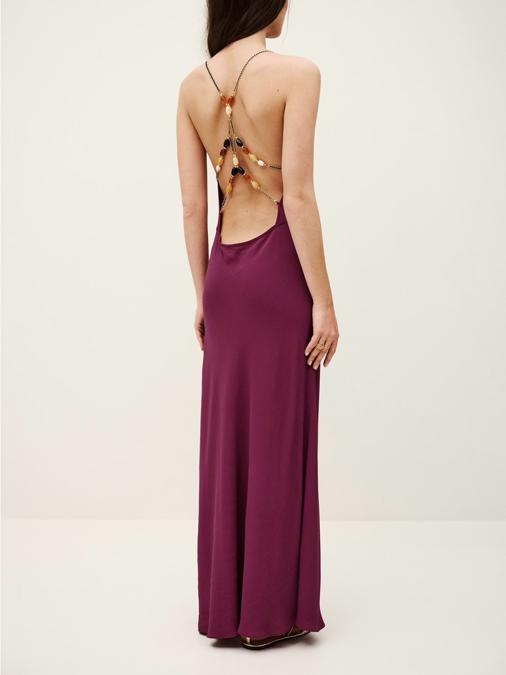 Gorgeous BA&SH bead detail low back maxi dress